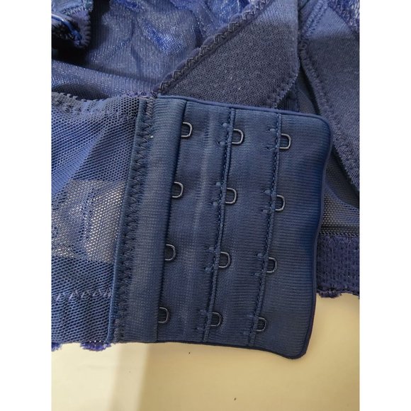 Glamorise Women's Wide Strap Bra No Wire 15564 Blue Size 46H - Picture 3 of 6